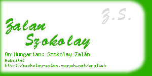 zalan szokolay business card